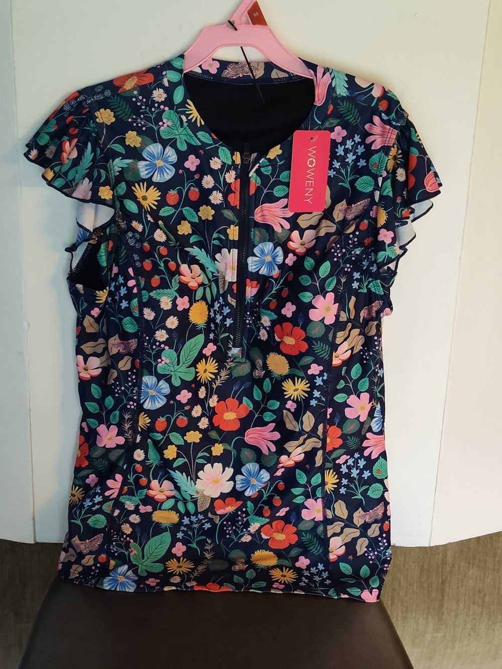 Women's Floral Navy Blue Swimwear